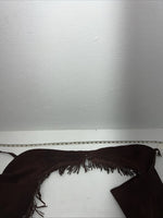 New Congress Leather Burgundy Show Chaps With Fringe Adjustable Waist 40” L-47