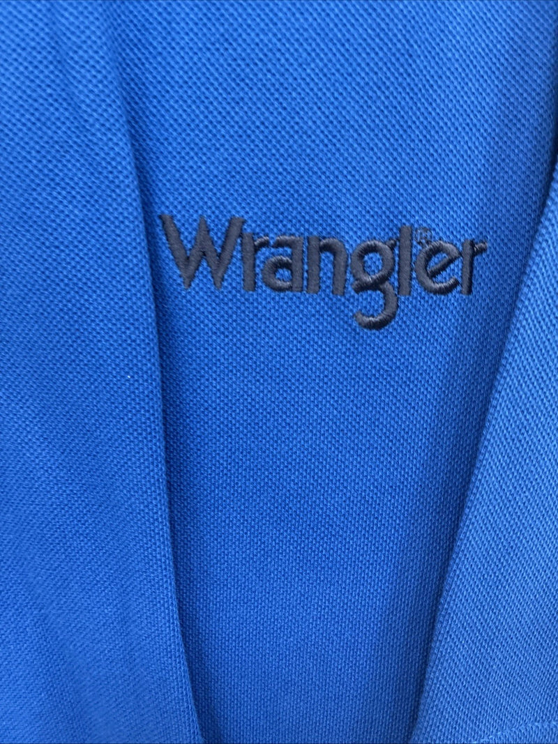 New Men’s Wrangler Blue Black Short Sleeve Polo Shirt XL R-37