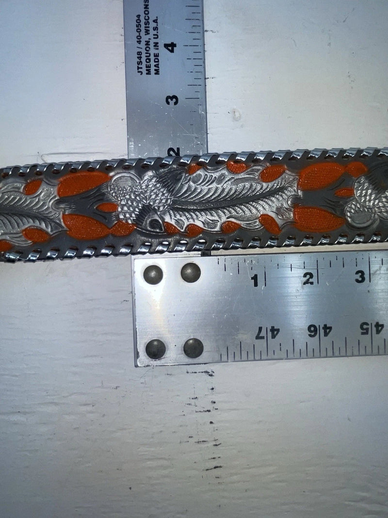 New Gray Genuine Leather Kentucky Orange Tooled 30” Belt #82005 JJ-166