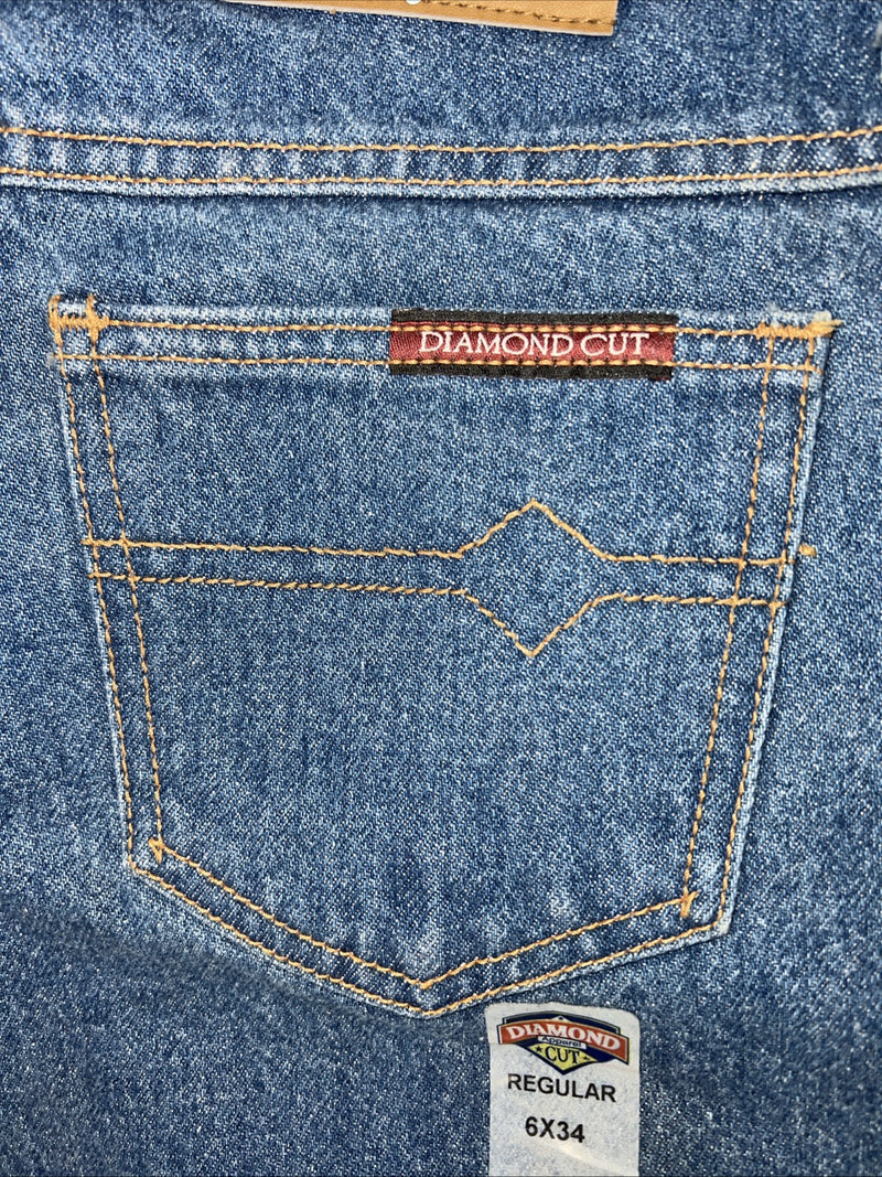 New Women’s Diamond Cut Regular Fit Denim Jeans. 6x34 N-14