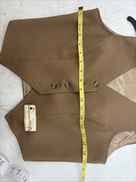 New Women’s Dickson Jenkins Tan Button Up Vest Size 30 TT-127