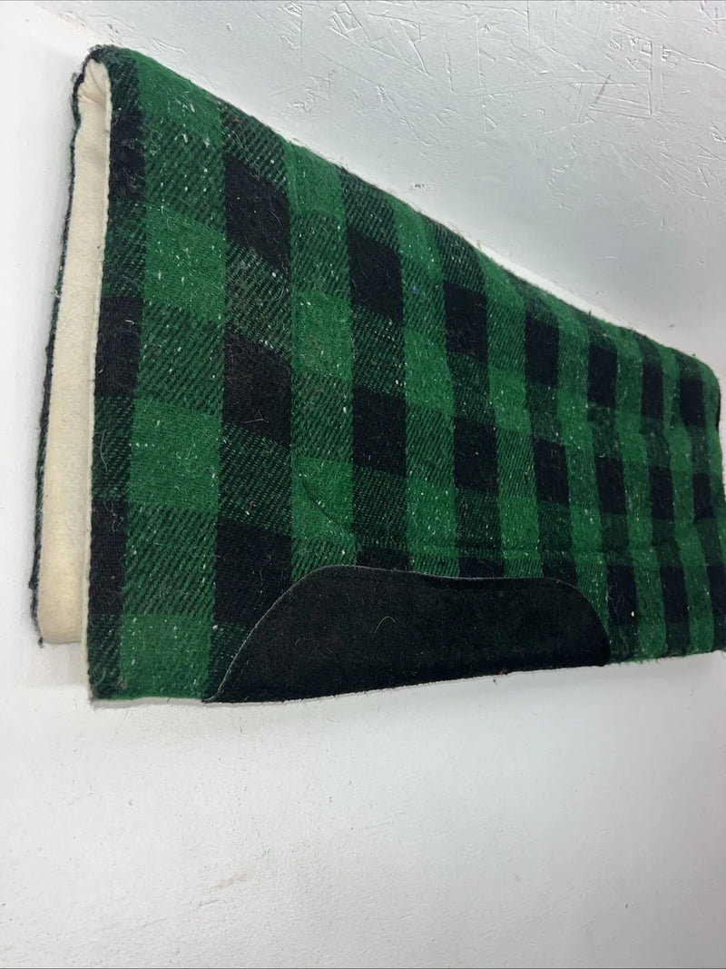 New Green Plaid Wool Saddle Pad 31x31 #9612 Pad-2