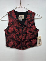 New Women’s 1849 RanchWear Red Designed Sleeveless Zip Up Vest Small YY-55
