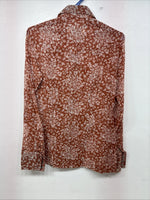 New Women’s Panhandle Slim Orange Long Sleeve Pearl Snap size 32 MM-2