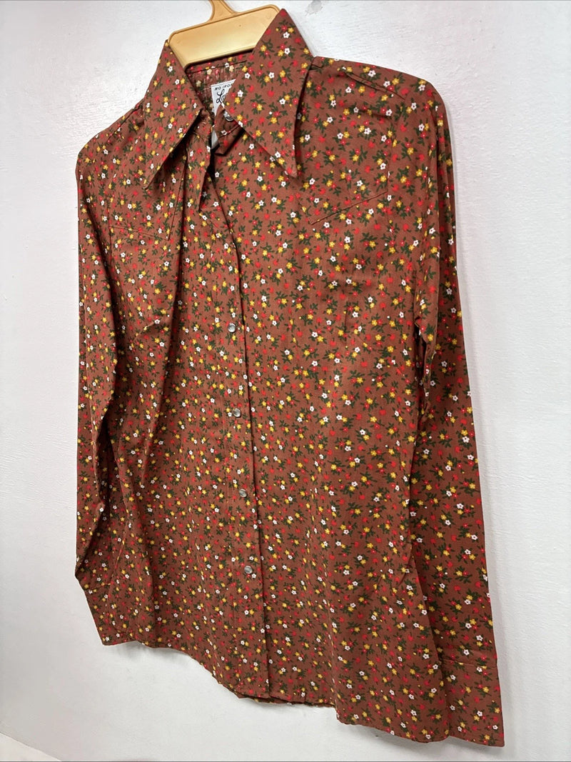 New Women’s Dickson Jenkins Floral Long Sleeve Pearl Snap Size 32 MM-50