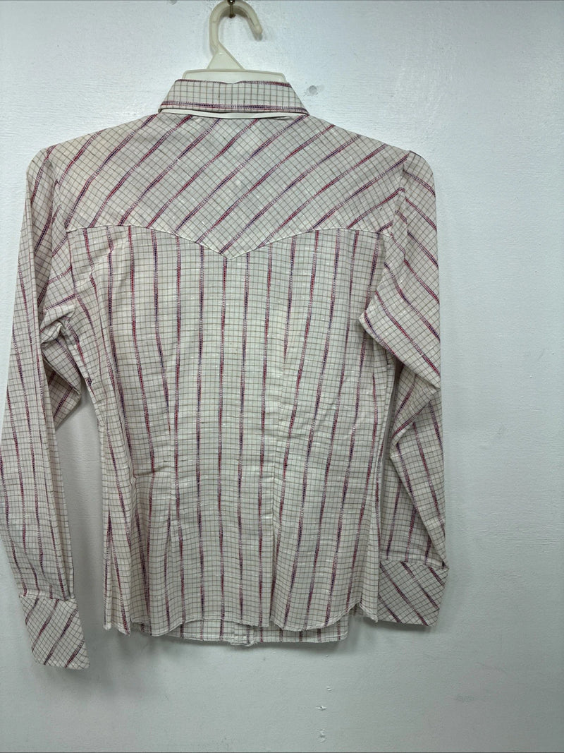 New Women’s Dan River Multicolor Design Long Sleeve Pearl Snap Size 10 KK-7