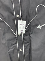 New Women’s White Horse Black Design Long Sleeve Pearl Snap XL II-25