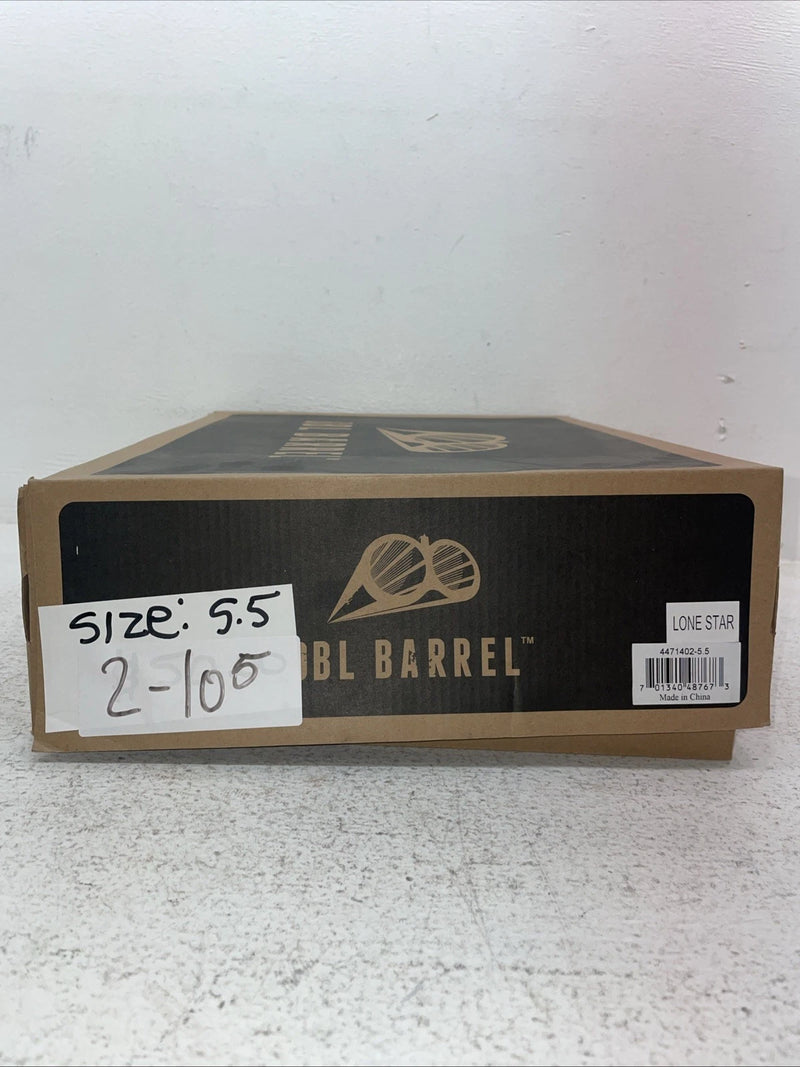 New Youth Brown DBL Barrel Cowboy Boots. 4471402 5.5 5 1/2. 2-105