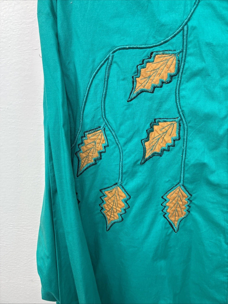 New Women’s Mine & Bills Blue Design Long Sleeve Button Up Small DD-107