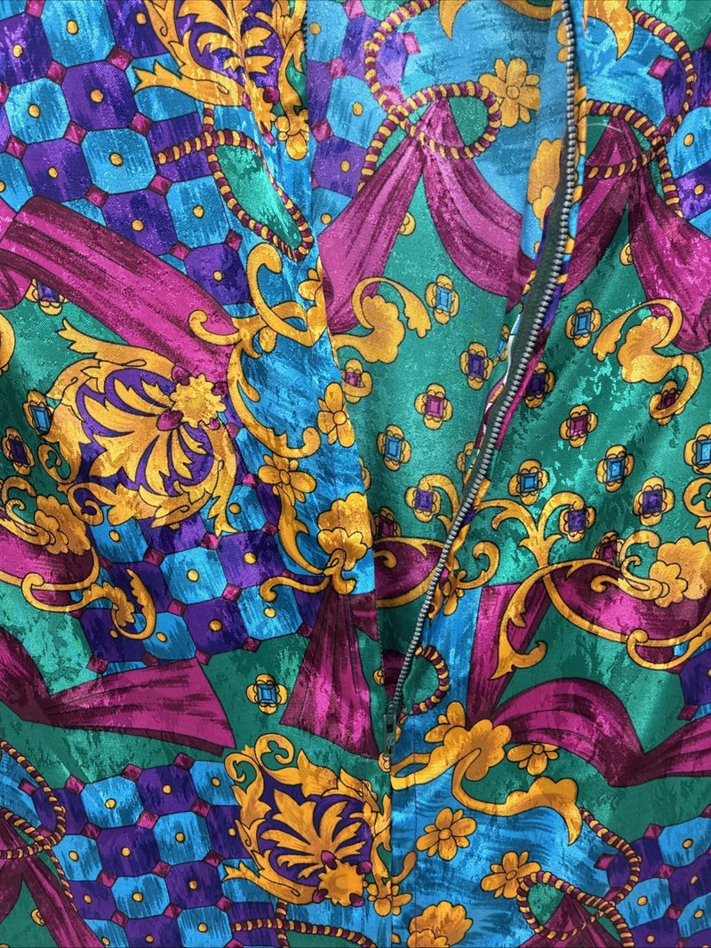 New Women’s Multicolor Designed Long Sleeve Zip Up Shirt Medium TT-62