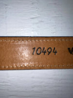 New Brown Genuine Leather Wright Gold Pendent 34” Belt #10484 Z-172