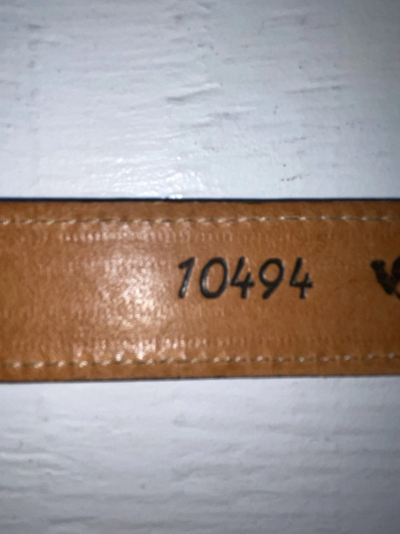 New Brown Genuine Leather Wright Gold Pendent 34” Belt #10484 Z-172