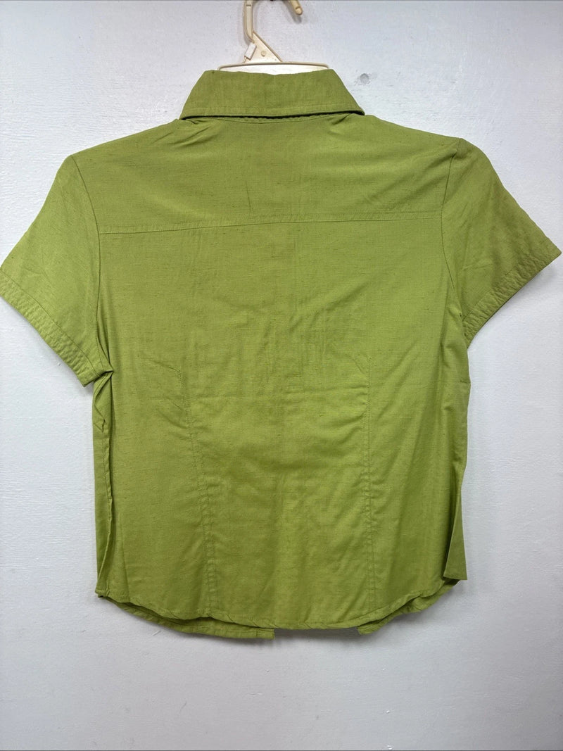 New Women’s Gordon James Green Short Sleeve Button Up Small LL-19