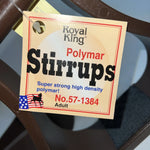 New Royal King Brown Polymar Stirrups Adult #57-1384 FF-3
