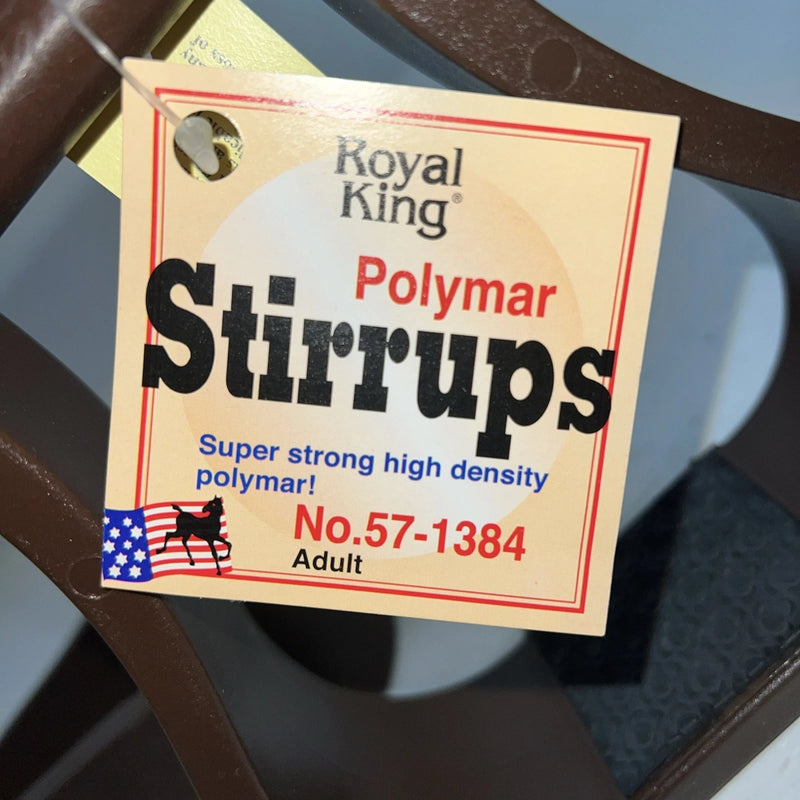 New Royal King Brown Polymar Stirrups Adult #57-1384 FF-3