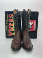 New Men’s Brown Texas Brand Cowboy Boots. 251527461 10.5 10 1/2 D. 8-24