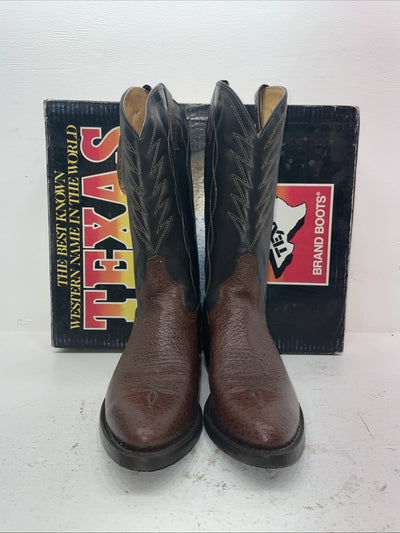 New Men’s Brown Texas Brand Cowboy Boots. 251527461 10.5 10 1/2 D. 8-24
