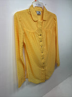 New Womens Dickson Jenkins Yellow Long Sleeve Pearl Snap Medium LL-108