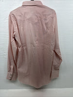 New Men’s H Bar C Pink Long Sleeve Pearl Snap 15.5 Medium J-43