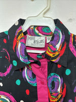 New Women’s Mine & Bills Pink Deigned Long Sleeve Button up Medium TT-119