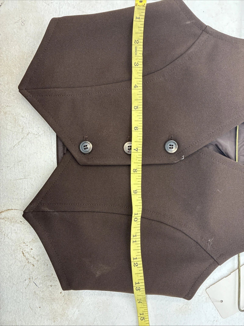 New Women’s Dickson Jenkins Brown Button Up Vest Size 6 TT-116