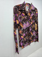 New Women’s Dickson Jenkins Multicolor Long Sleeve Pearl Snap Size 34 KK-87