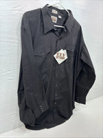 New Men’s ELY Cattleman Black Western Long Sleeve Pearl Snap 2XL F-68