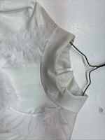 New Women’s Fenton White Design Long Sleeve Zip Up Shirt Size 16 TT-134