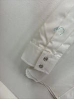 New Women’s Country Charmer White Rose Design Long Sleeve Pearl Snap Large KK-86