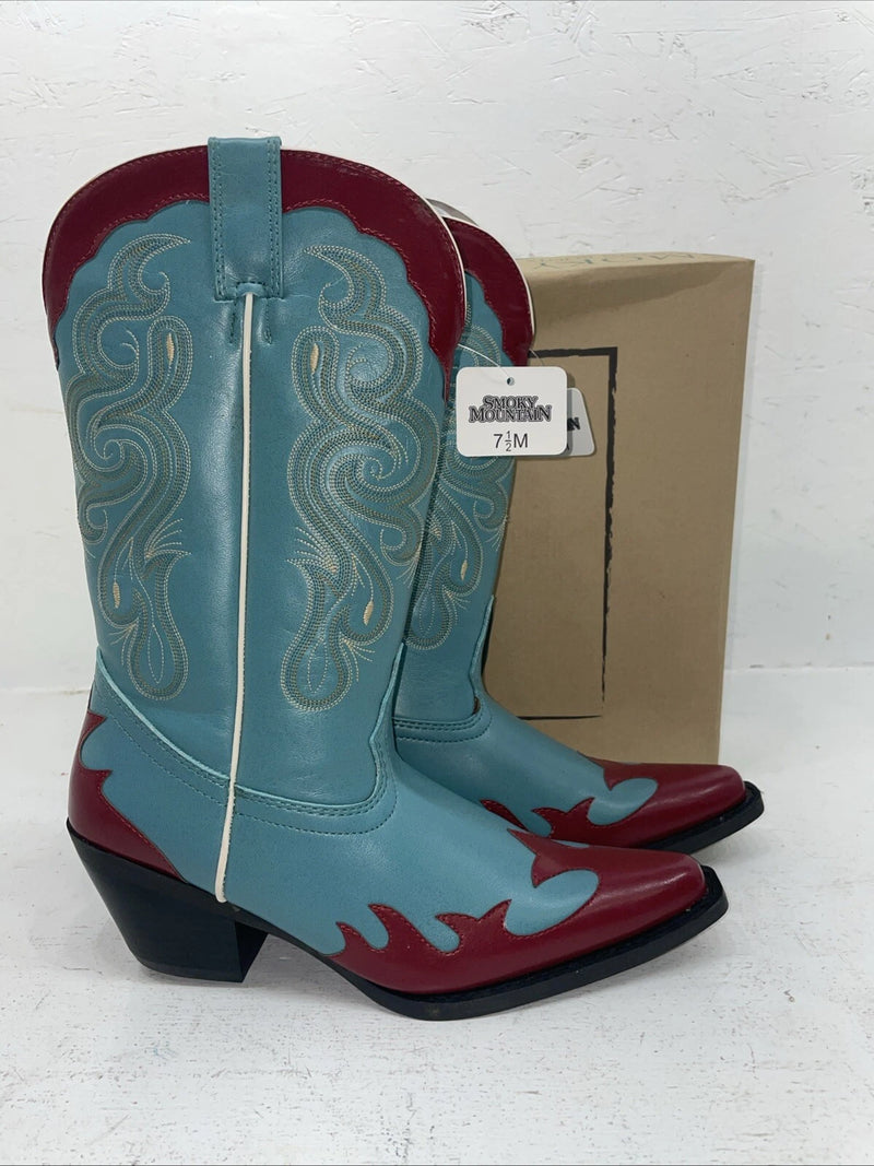 New Women’s Blue Smoky Mountain Cowboy Boots. 6245 7.5 7 1/2 M. 17-11