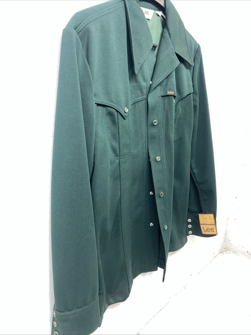 New Women’s Green Lee Long Sleeve Button Up Shirt ML #13935 UU-46