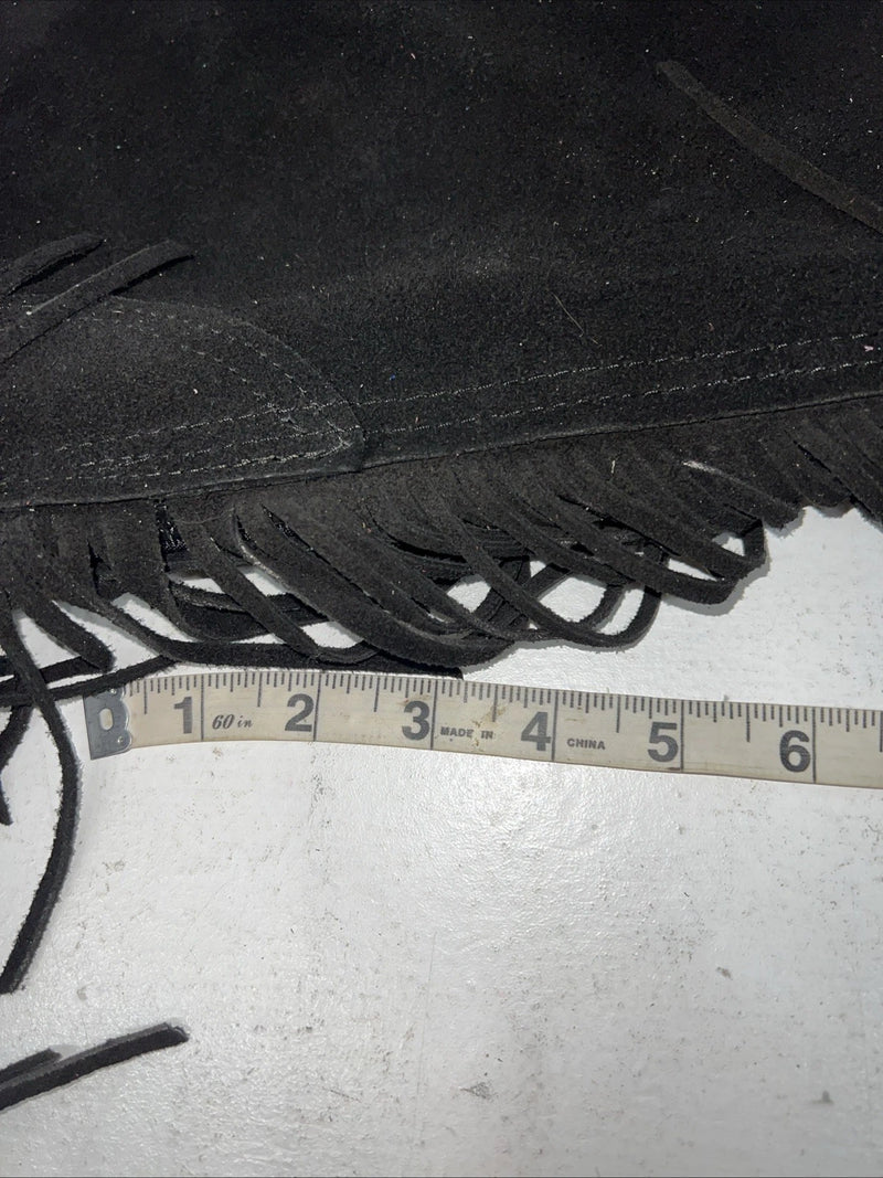 NOS Black Show Chaps With Fringe Adjustable Waist 41” N-21