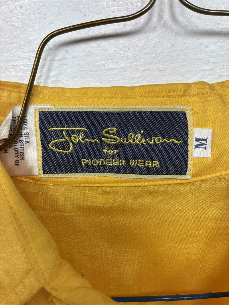 New Women’s Pioneer Wear Yellow Blue Long Sleeve Button Up Medium YY-77