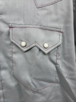New Men’s Dee-Cee Gray Red Long Sleeve Pearl Snap 16 X 33 Large O-19