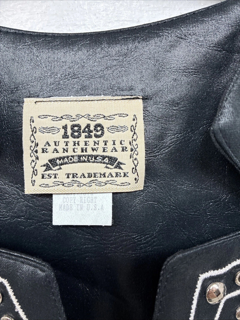 New Women’s 1849 RanchWear Black Rhinestone Vest Zip Up Size Medium YY-36