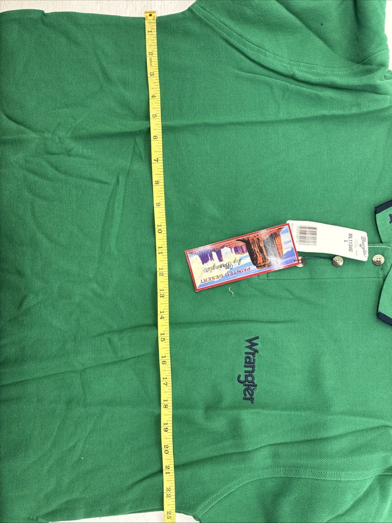 New Men’s Wrangler Green Short Sleeve Polo Shirt Large CC-65