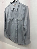 New Youths Dee-Cee Gray Red Long Sleeve Pearl Snap 16 Large V-18