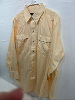New Men’s Panhandle Slim Yellow Stripe Long Sleeve Pearl Snap 17 X 34 XL X-100