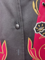 New Women’s 1849 RanchWear Black Design Long Sleeve Button Up Medium TT-120
