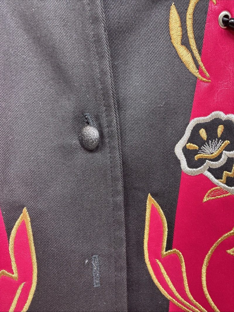 New Women’s 1849 RanchWear Black Design Long Sleeve Button Up Medium TT-120