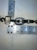 New Black Genuine Leather Double S Silver Pendent Chain 24” Belt #3208001 NN-94