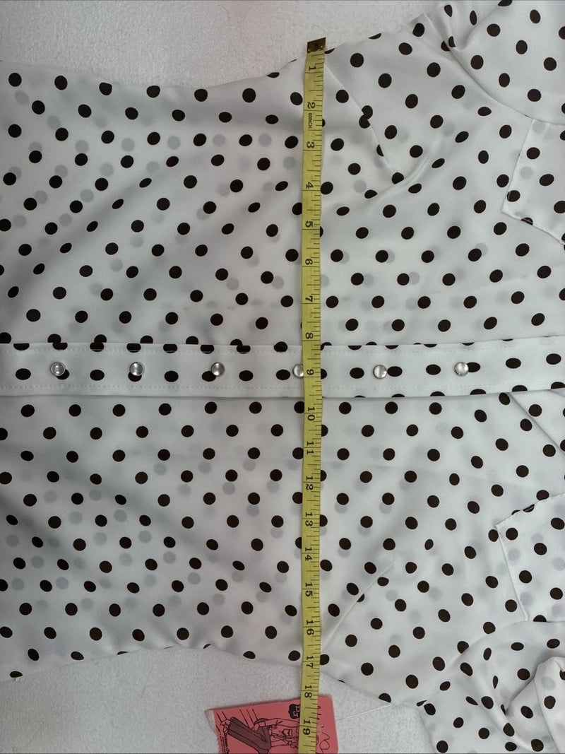 New Women’s Dickson Jenkins Polkadot Long Sleeve Pearl Snap Size 32 MM-3