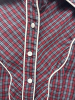 New Women’s Mr. Nick Red Plaid Long sleeve Button Up Size 8 Small KK-47