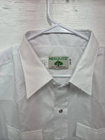 New Men’s Mesquite White Western Long Sleeve Pearl Snap 17.5 X 37 XL R-76