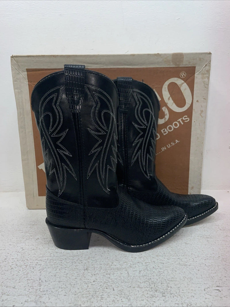New Youth Black Bronco Cowboy Boots. B 1990 3.5 3 1/2 D. 24-139