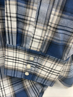 New Men’s ELY Cattleman Blue Long Sleeve Pearl Snap 3XL E-23