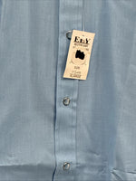 New Men’s ELY Cattleman Blue Simple Long Sleeve Pearl Snap XL F-86
