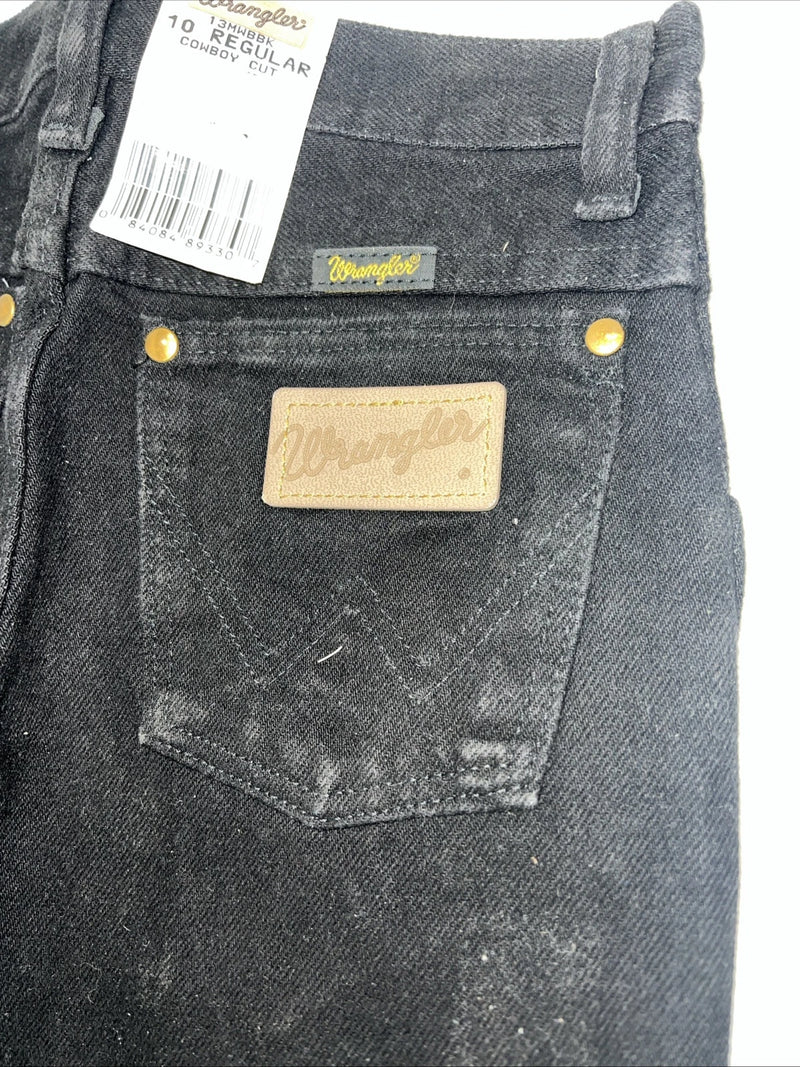 New Boys Wrangler Cowboy Cut Black Slim Fit Denim Jeans. 10 Regular O-19