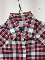 New Women’s Panhandle Slim Red Plaid Long Sleeve Pearl Snap Sis E32 MM-52