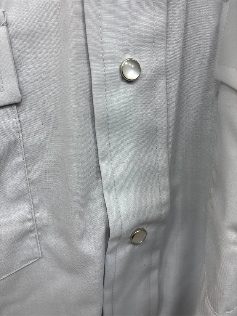 New Men’s Champion Western Gray Plaid Long Sleeve Pearl Snap 15 Medium AA-76